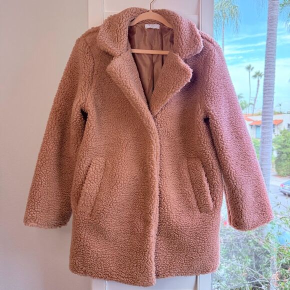 Sage the Label Sherpa Teddy Coat in Blush Pink size Medium - Picture 1 of 11